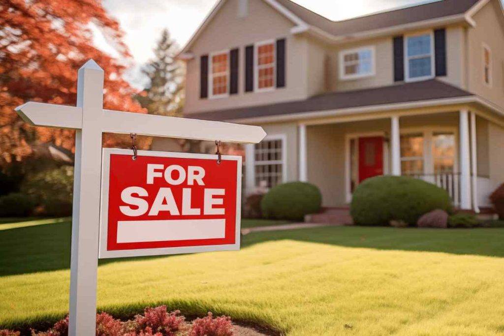 House with a “For Sale” sign in the yard, representing property sale during probate